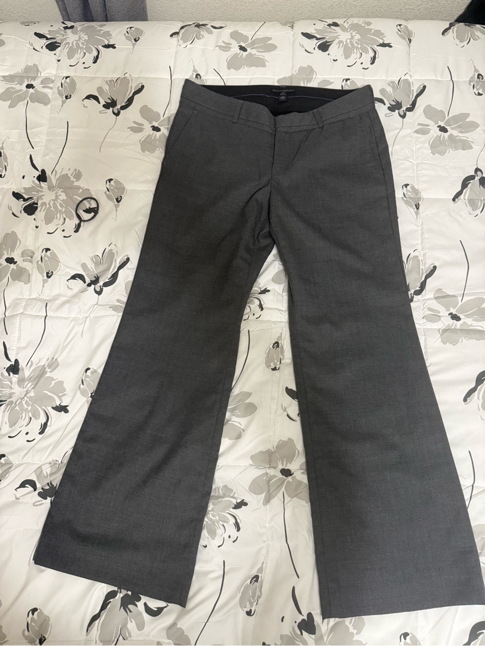 Banana Republic Petite Black Dress Pants with Lilac Trim